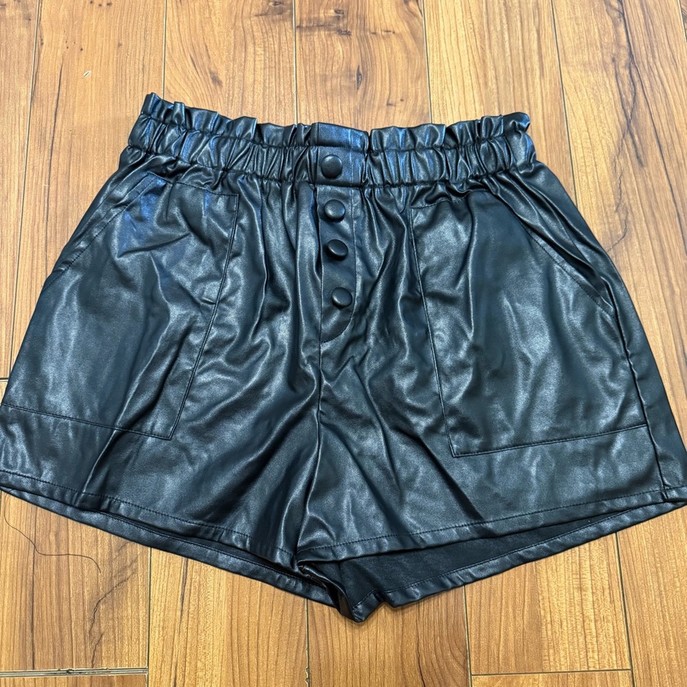Shein Faux Leather Shorts size LARGE